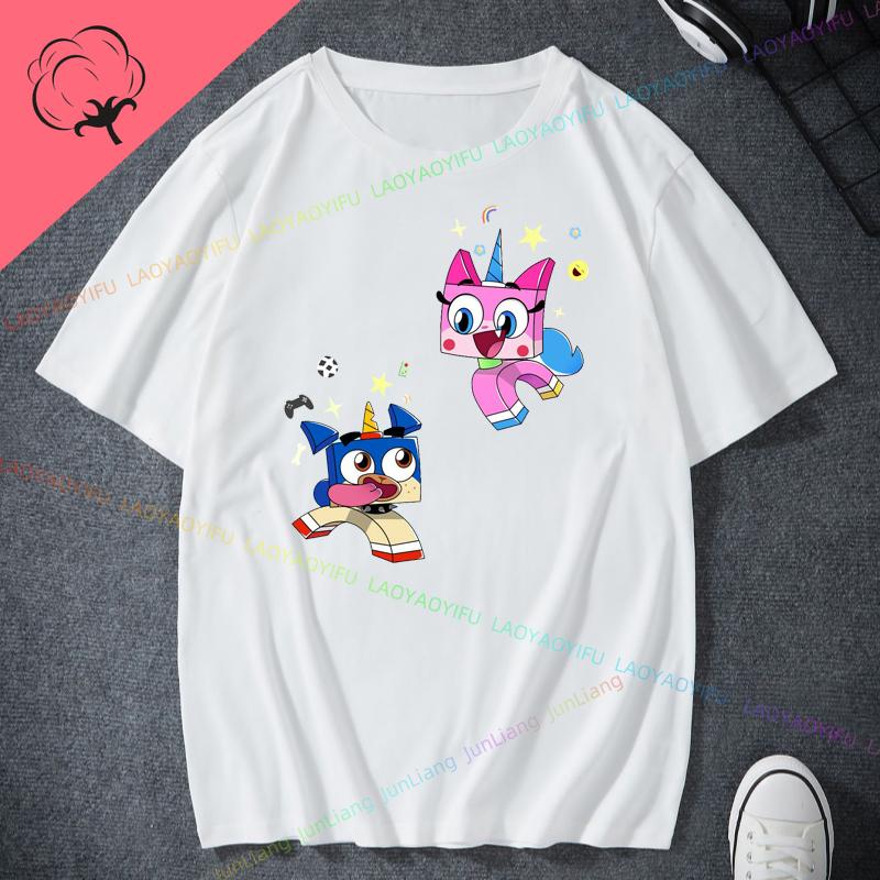 Unikitty Cat Print Funny Tee Shirt Cute 90s  Funny Tee Man Womens 100 Cotton Short Sleeves Couple Birthday Gift Party Shirt