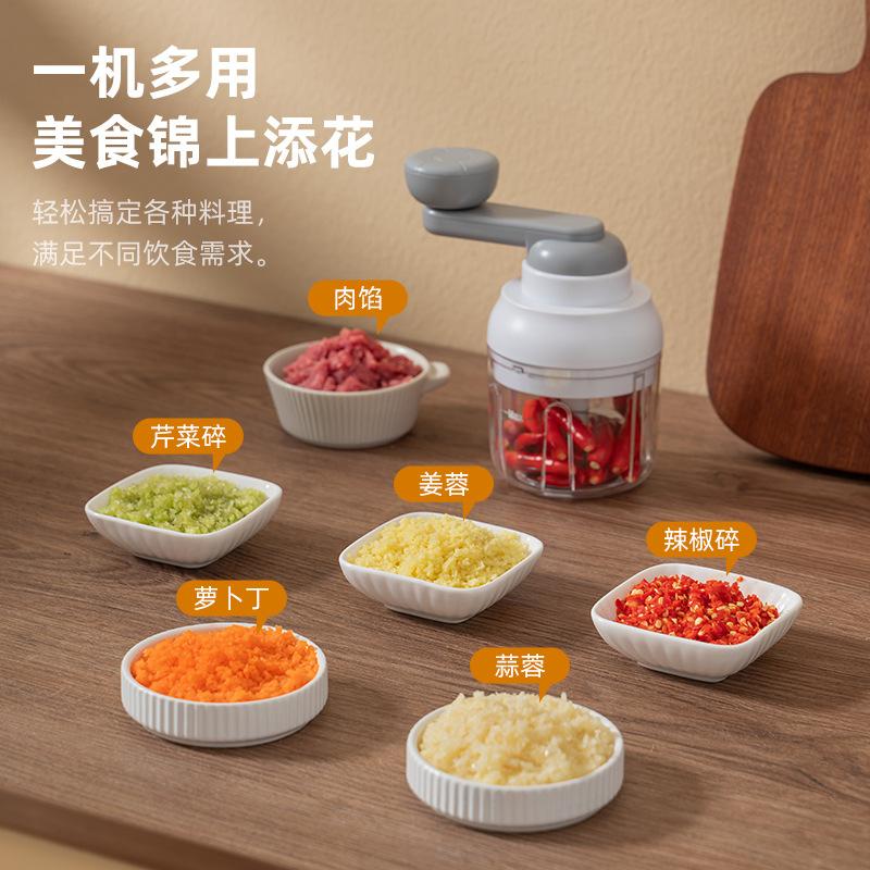 Hand-Crank Garlic and Food Chopper: Multifunctional Kitchen Mincer and Baby Food Processor