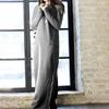Women Winter Warm Dress Spring Basic Maxi Dress Vintage Long Sweatshirt Dress Casual Pullovers Long Sleeve Button Vestidos