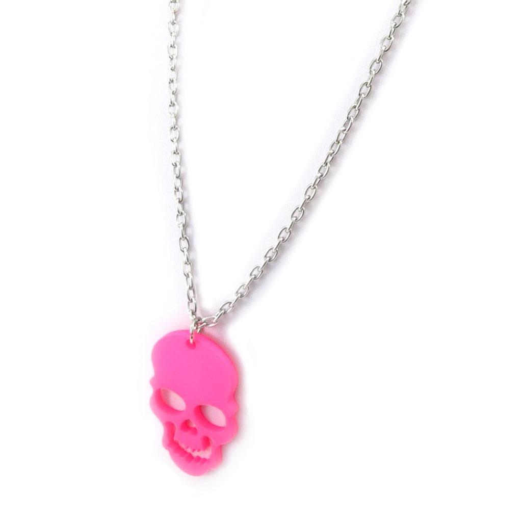 Les Trésors De Lily [K0973] - Pink 'Skull' Designer Necklace