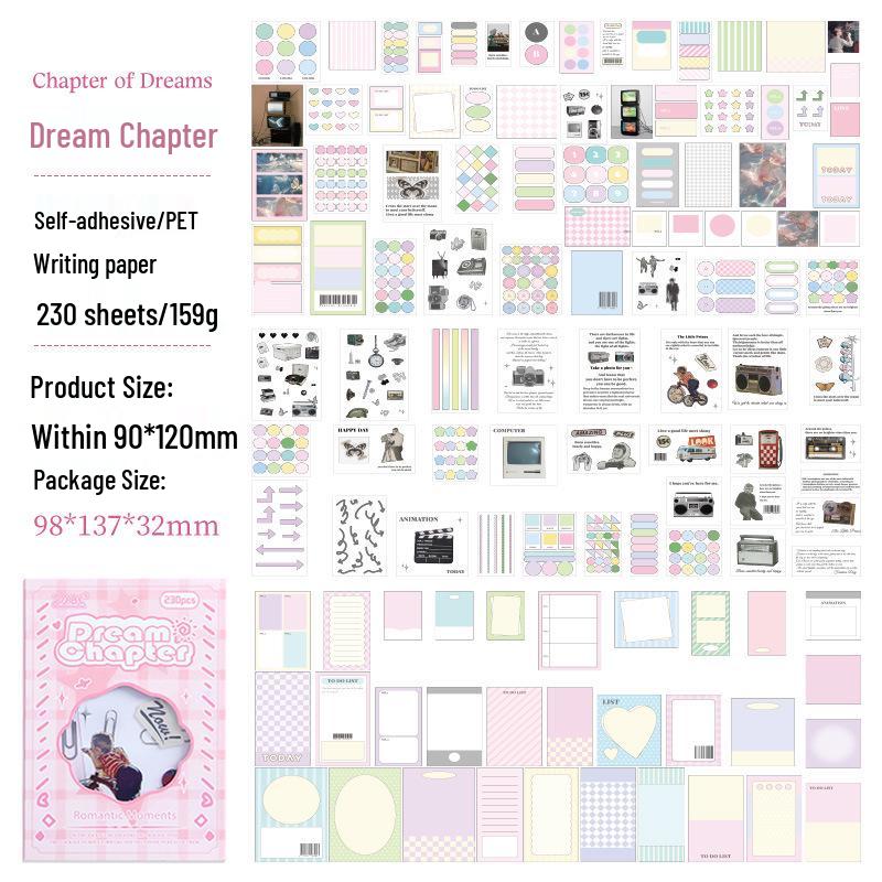 ZABC Manxiang Moment Sticker Set - 230 Sheets, 4 Styles of Life-Themed Stickers