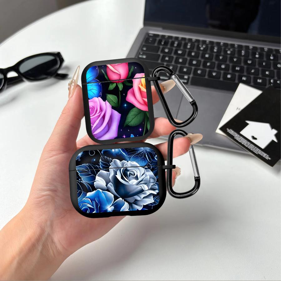 Blue Flowers Earphone Cases Cover Case For Airpods Pro3 Pro 1 3 4 2 Pro2