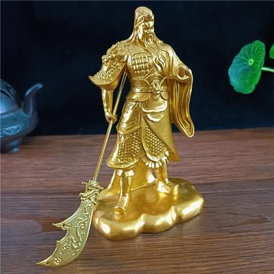 Gold Chinese Feng Shui Guan Gong Buddha Statues Handmade Resin Crafts Big Buddha Sculpture Figurines Home Decoration