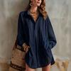 Women's Pleated Lapel Blouse Loose Fit Versatile Top for Work Commute and Daily Wear