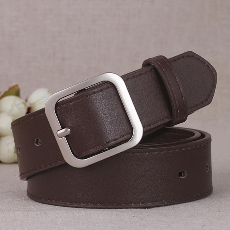 Pu Leather Belt For Women Square Pin Buckle Belts High Quality Ladies