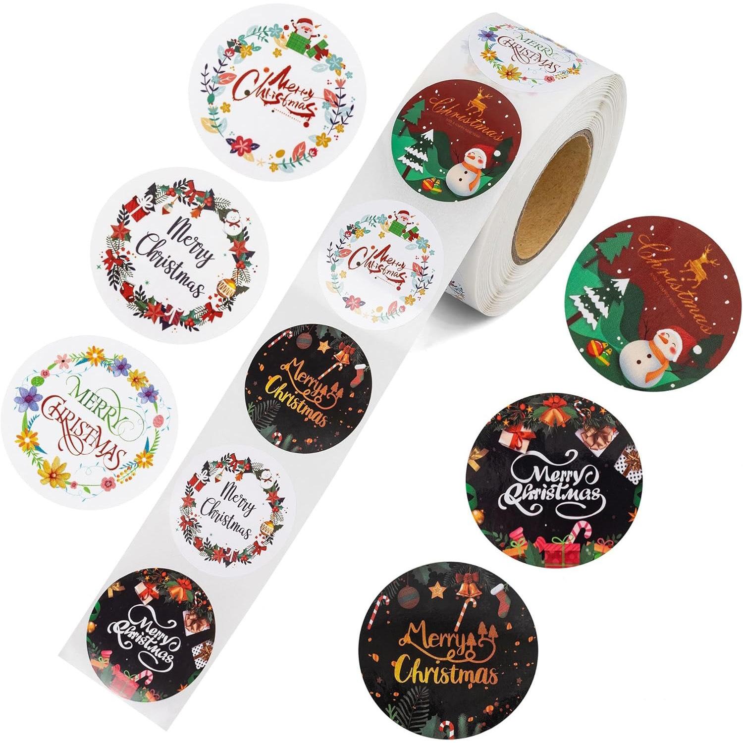 100-500Pcs High-Quality Christmas High-Quality Stickers High-Quality Xmas High-Quality Labels High-Quality Stickers High-Quality Decor High-Quality