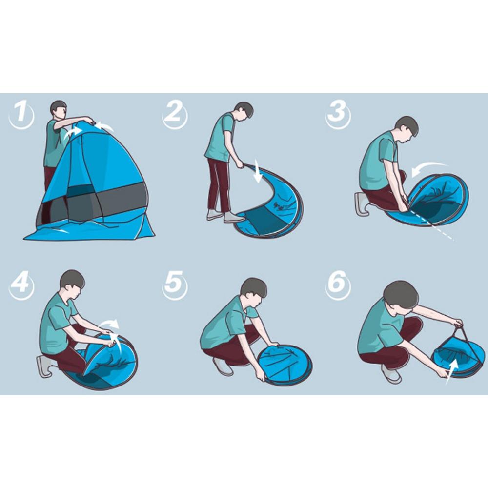 Schnelles automatisches Strandzelt, Outdoor-Strandschatten-Sonnenschutzzelt, UPF50+, tragbares Stranddach für Camping-Angeln