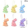 24/6pcs Painted Foam Easter Eggs Rabbit Hanging Ornaments Decoration for Home Easter Tree Pendants Basket Decor Kids Gift 2025