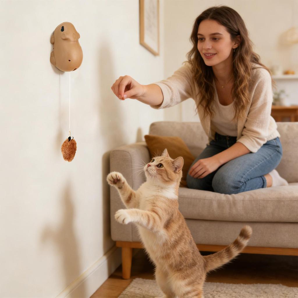 Rechargeable Electric Cat Toy with Motion Sensor Interactive Ball for Kitten & Adult Cats, Indoor Outdoor Play for Home Park