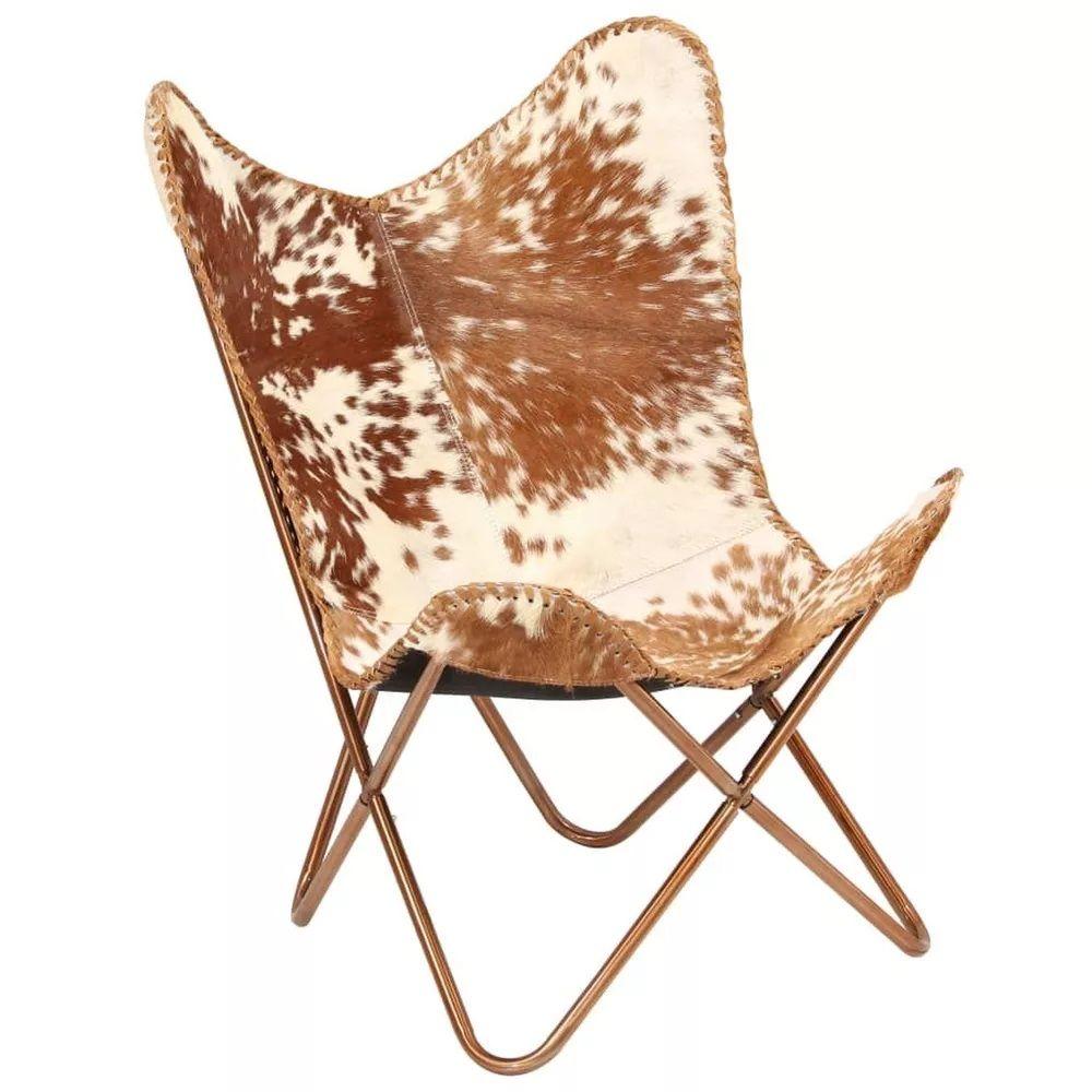 New Home Decor Genuine Goat Leather Butterfly Arm. LEATHER  BUTTERFLY CHAIR