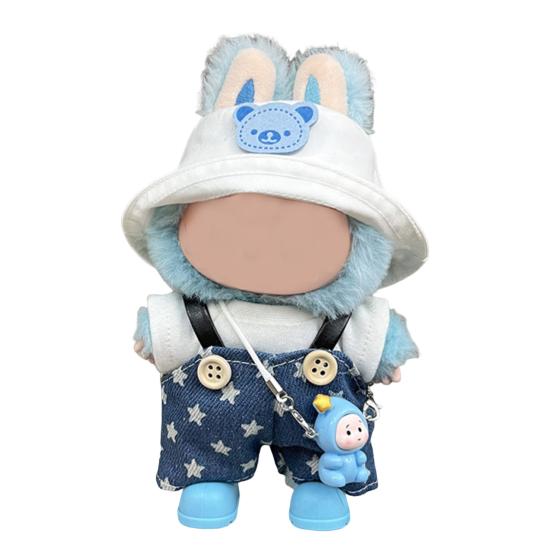 Doll Clothes Set Stylish Overalls Knitted Sweater Outfit for 15-17cm Dolls Fashionable Dress Up