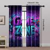 2pc,  Window Treatment Curtains Lively Game Night Versatile Durable Polyester,Without Electricity Birthday Party Perfect for