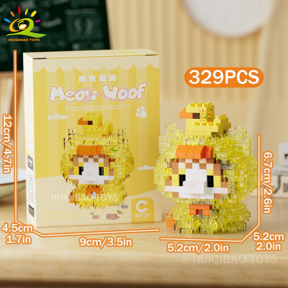 MINI Working Cat Pet Dog Micro Model Building Block Set Kids City Cartoon Animal Diamond Bricks Educational Toys Adult