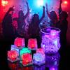 LED Ice Cubes Shape Glowing in Water Light Party Ball Luminous Flash Light Wedding Festival Bar Wine Glass Decoration 12PCS