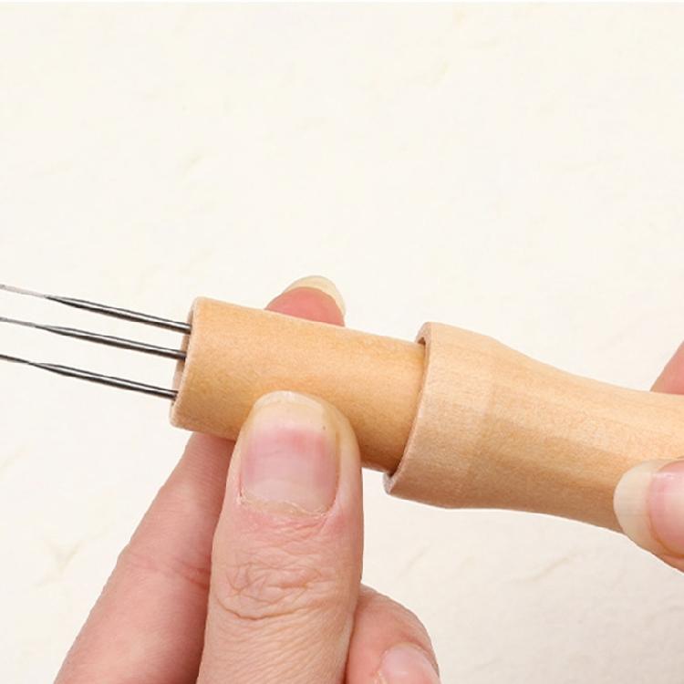 Nadelfilz Zubehör, Tier Nadelfilz Zubehör Wollfilz Werkzeug mit Holzgriff, Fingerlinge, Nadelröhrchen