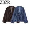 Za Autumn New Women Clothes 2025 Western Style Versitile Fashion Loose Laminated Decoration Long Sleeve Shirts 5029209