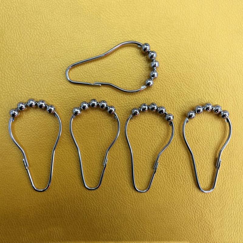 12 Pcs/pack Rustproof Bath Curtain Rollerball Shower Curtain Rings Hooks 5 Roller Ball Curtain Accessories