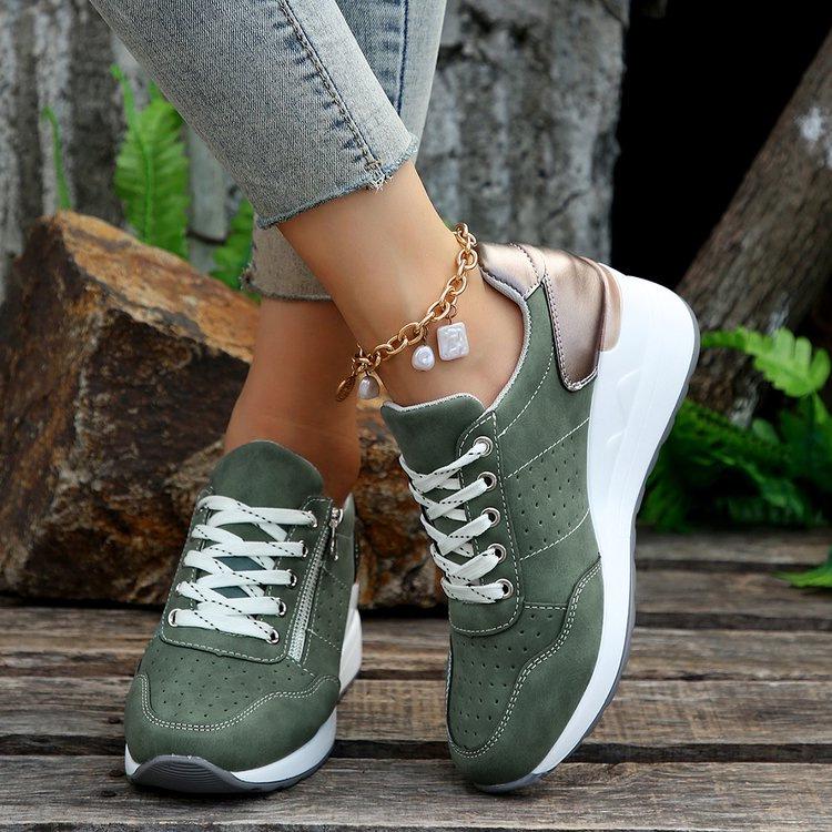 2022 Fashion Casual Women's Plus Size Sneakers, Lace-up Thick Sole Sizes 35-43