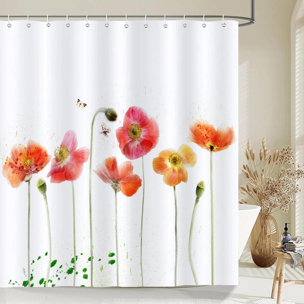 Dandelion Natural Flowers Shower Curtains Waterproof Bathroom Curtain Bath Curtain High Quality With Hooks Shower Curtain