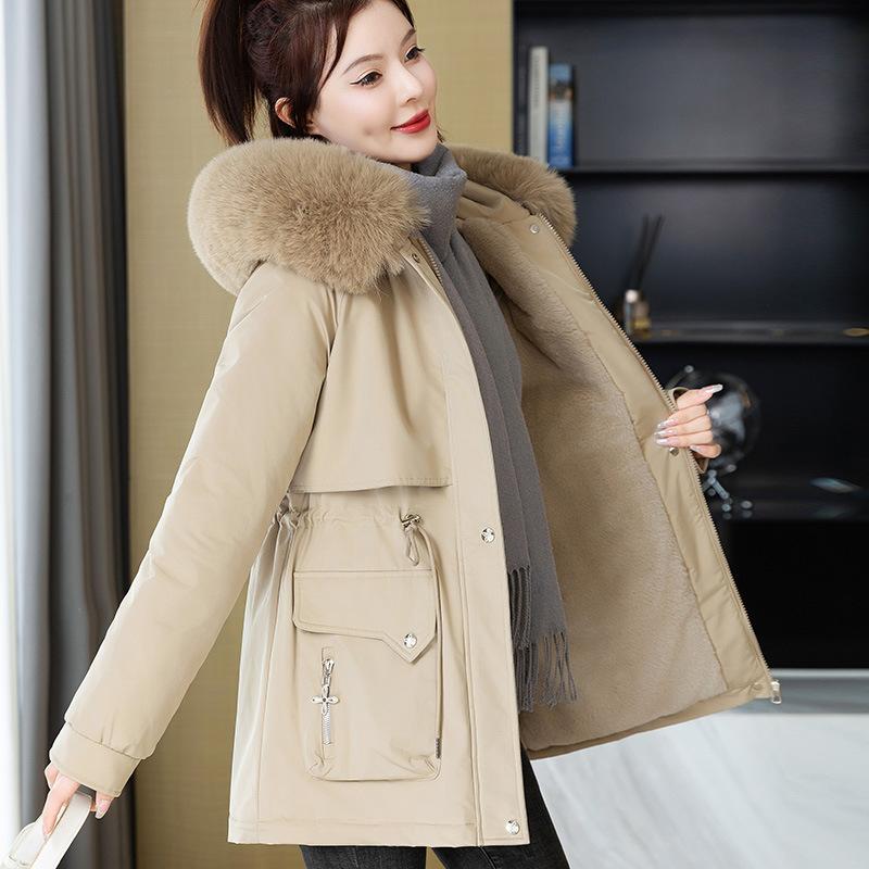 Women's Plus Velvet Thickening Pie To Overcome Women's Short Winter New Hooded Slim Slimming Cotton-padded Jacket Coat