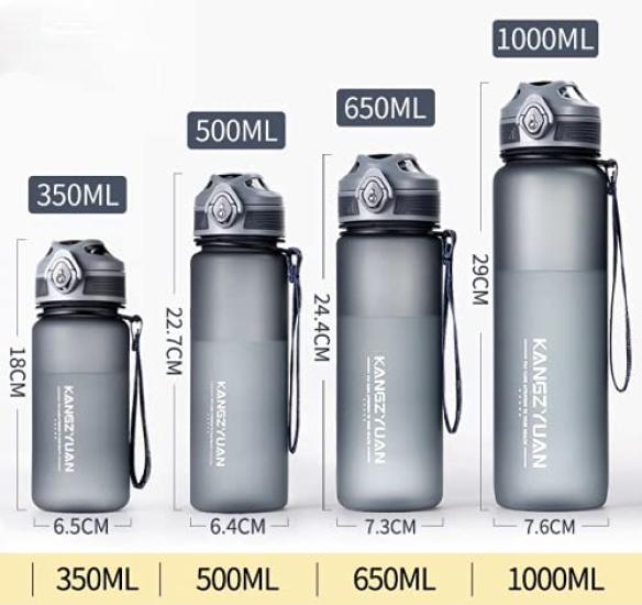 Large Capacity Water Bottle, Portable Sports Water Bottle, 350, 500, 650, 700, 1000, 1500, 2200ml, BPA-Free, for Adults and Children, Outdoor Sports,