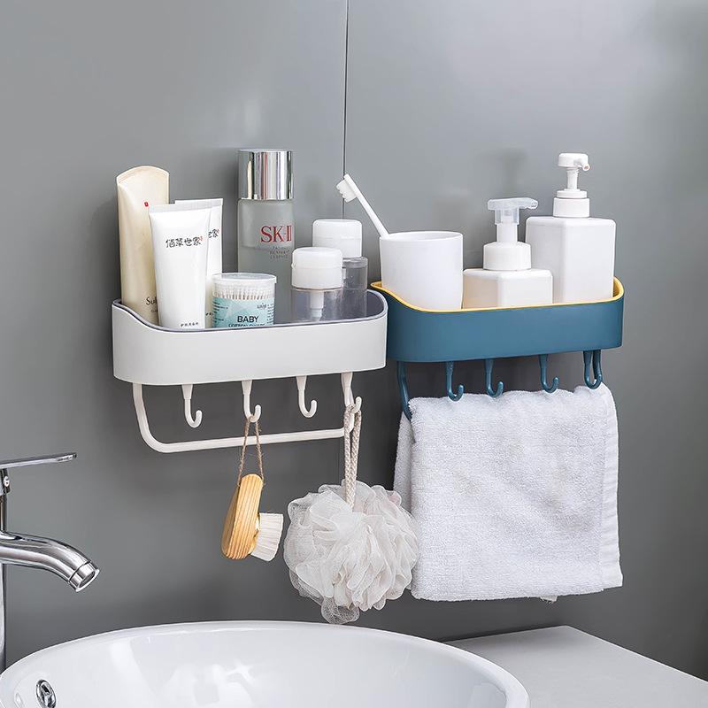 Bathroom Storage Organizer for Cosmetics Shower Rack Shelf Kitchen Organization Wall Mount Holder Spice Accessories Items
