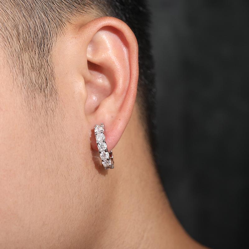 Fashion Stud Earrings 18K Gold Plated Sterling Silver 925 Hoop Earrings Gemstone Moissanite Piercing Men Women Tarnish Earrings