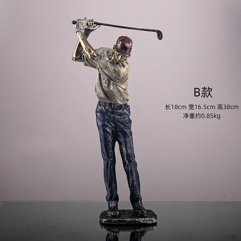 Golfer Sculpture, Golf Swing Statue, Resin Handicraft Ornament, Home Decoration for Bedroom, Living Room, and Study