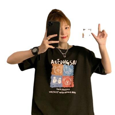 Short-sleeved T-shirt women's ins loose early spring new foreign style top student fashion age-reducing bottoming shirt tide
