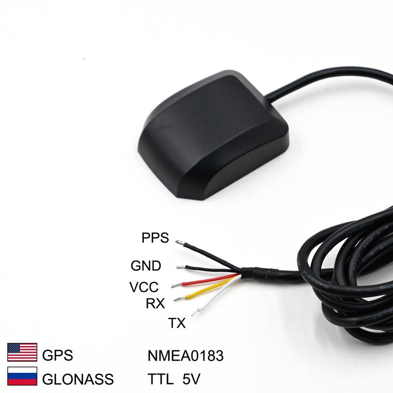 UART TTL Level DIY 5pins Dual-mode PPS GPS GLONASS Module Antenna Reciever NMEA0183 9600 5V 1HZ Waterproof IP67
