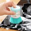 3Pcs Brush Soap Ergonomic Design Powerful Cleaning Dispenser Dish Brush