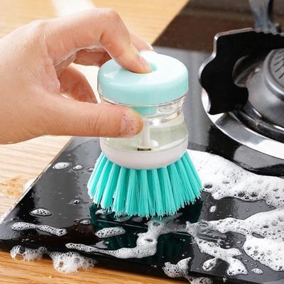 3Pcs Brush Soap Ergonomic Design Powerful Cleaning Dispenser Dish Brush