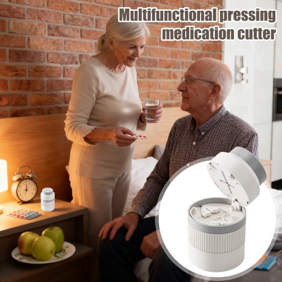 3-v-1 Řezačka na pilulky 1/4 1/2 Dělič pilulek s úložným prostorem Drtič pilulek Přenosný organizér na tablety pro malé nebo velké pilulky Domácí cestovní použití
