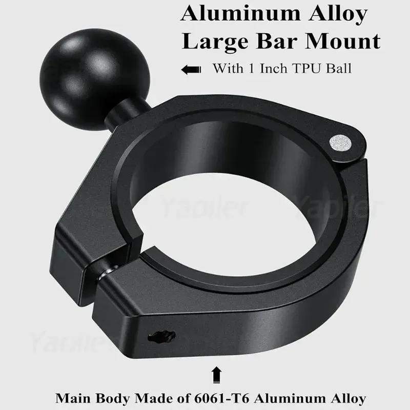 UTV Motorcycle Bicycle Handlebar Mount Adapter Clamp Base with 1" Ball Fit 1.5''/1.65''/1.75''/1.85''/2'' Roll Cage Bar