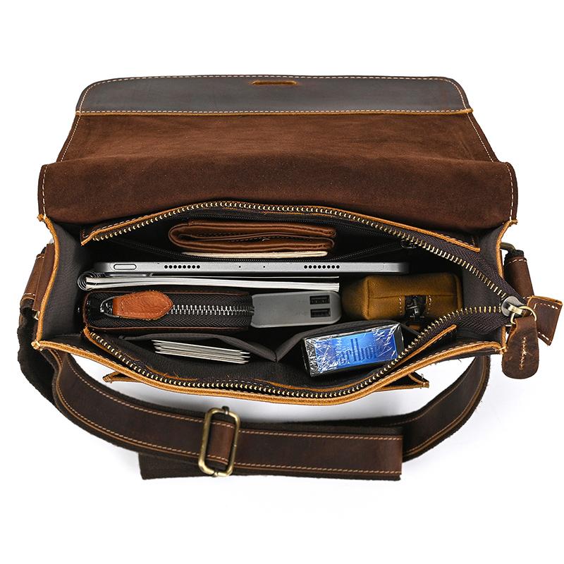 Vintage Fashion Men's Shoulder Bag Genuine Leather Men Sling Bag Cow skin genuine leather crossbody men messenger bag male