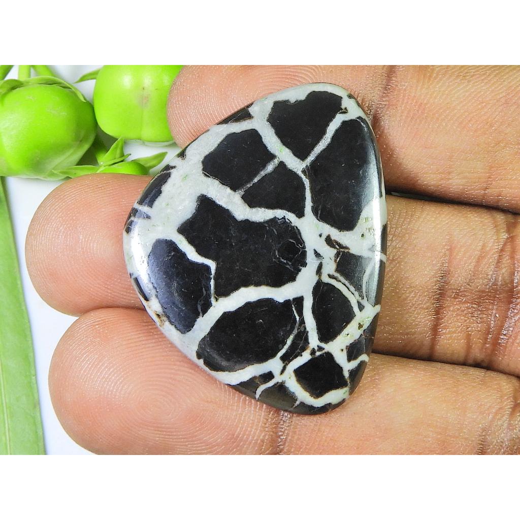 AAA Natural Septarian Jewelry Making Fancy Black Crytsal Gemstone 29X37X03MM SK-868