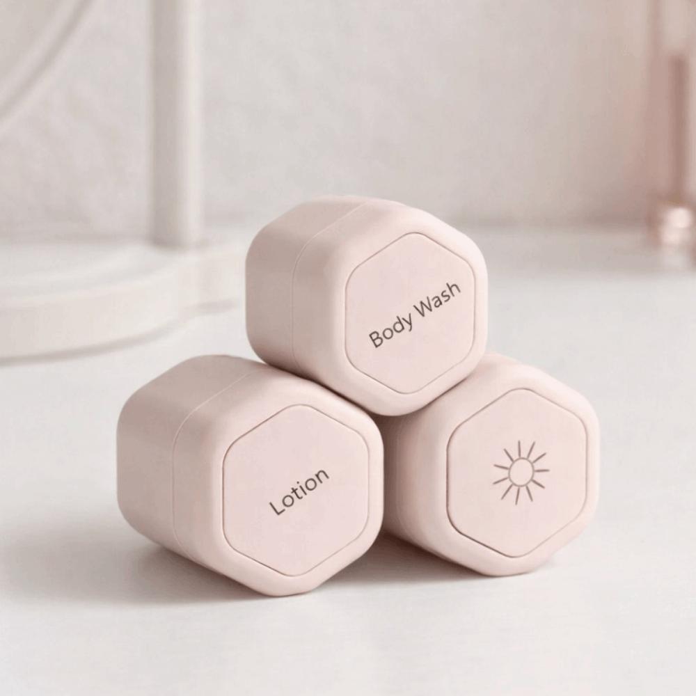 3PCS Hexagonal Magnetic Cream Lotion Box Face Cream Sunscreen Organizer Pills Container