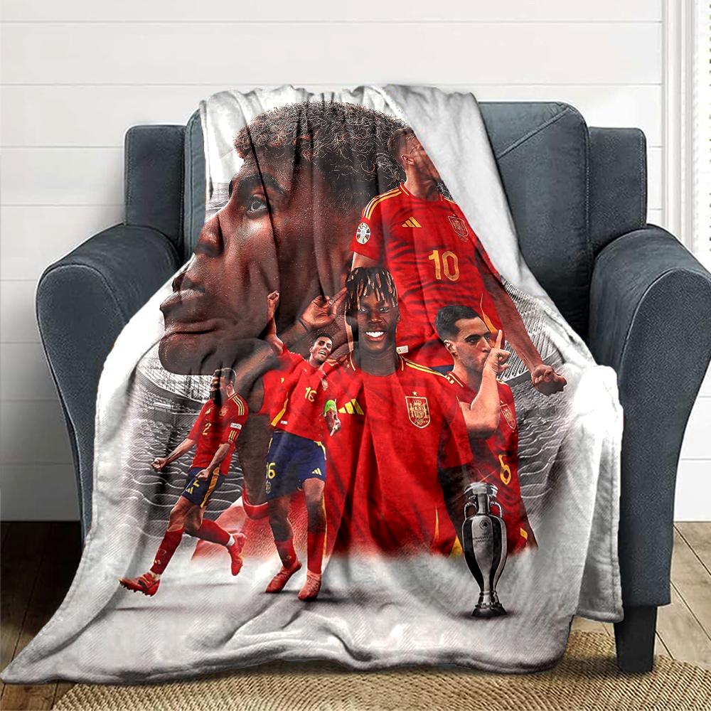 Football Player Action printed flannel breathable and warm blanket, a stylish home gift, suitable for home, office and bedspread use. 0710a4