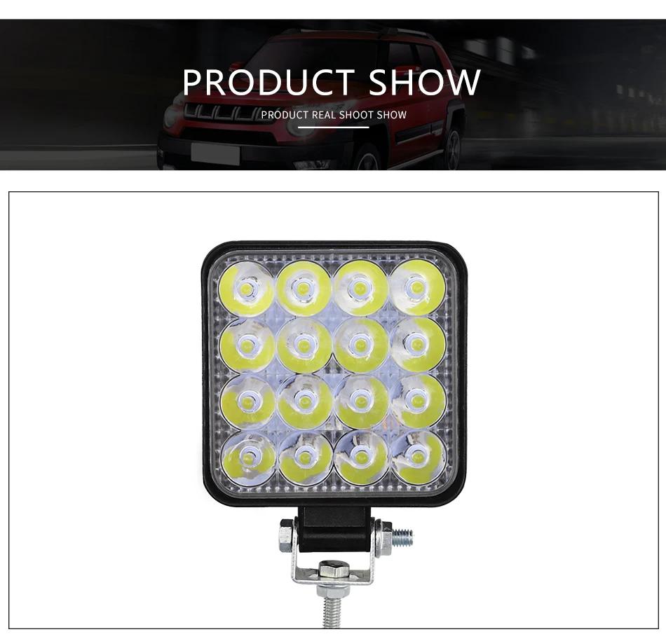 

12 В 24 В светодиодная световая панель 48 Вт мини светодиодный рабочий свет внедорожный прожектор для джипа грузовика 4X4 мотоцикла автомобиля внедорожника ATV Barra светодиодные фары