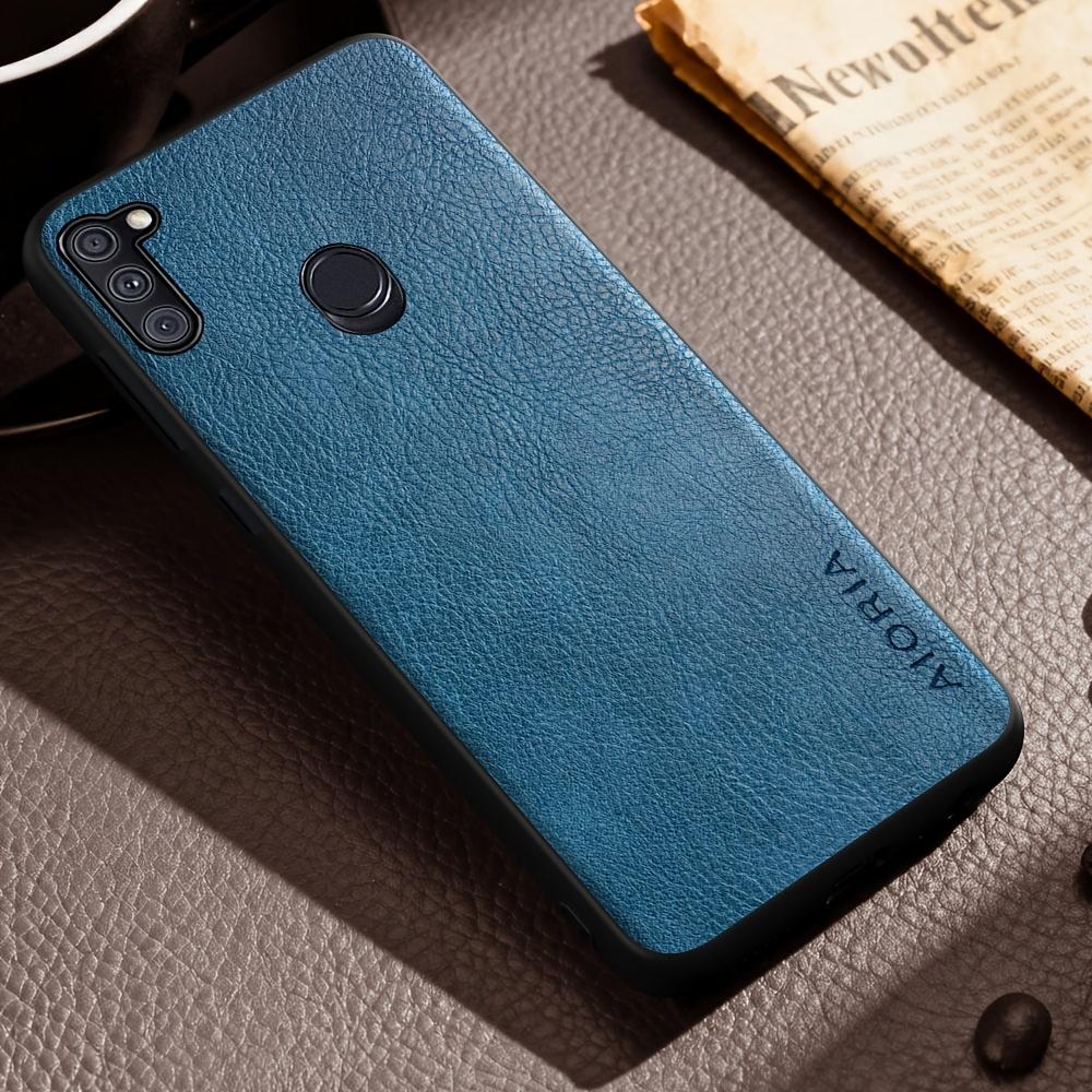 Phone Case: Luxury Case for Samsung Galaxy A71 A51 A11 5G Retro Fashion Natural Texture Solid Color Anti-fingerprints Synthetic Leather Precise