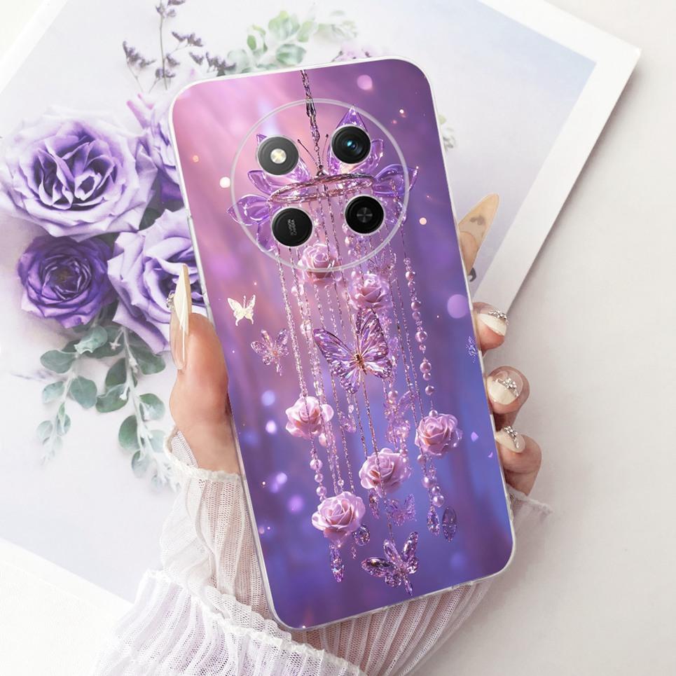 Flower Butterfly Bow Pattern Casing For Honor X9C Magic 7 Lite Back Cover Clear Soft Silicone Phone Case For Huawei X60 Pro