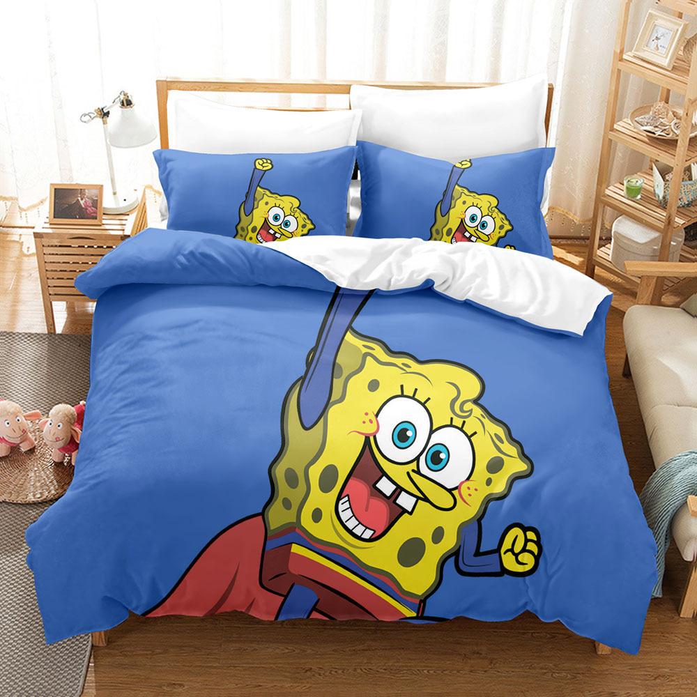 

Spongebob Squarepants, Spongebob Squarepants 3D Digital Printing Three-Piece Set 135 * 200