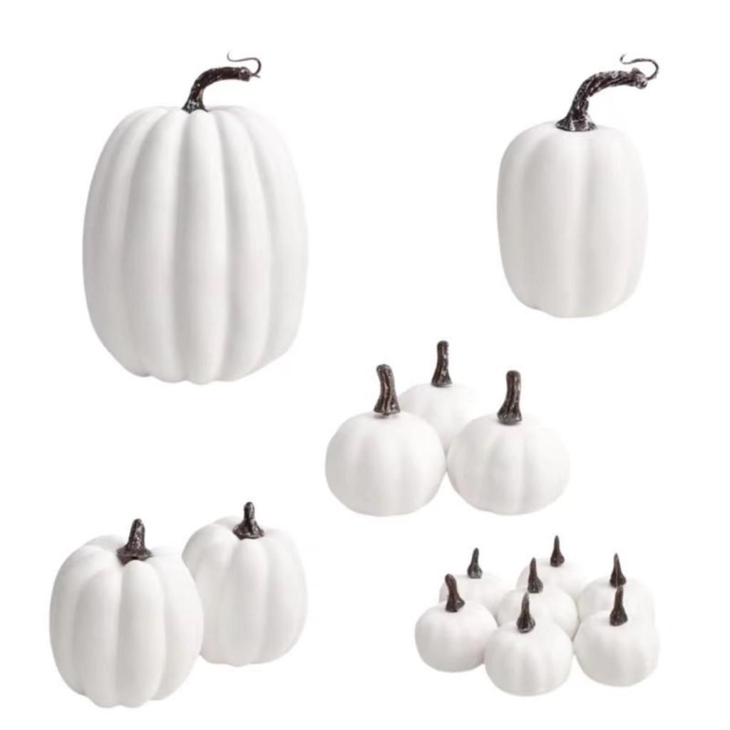 14 Pieces Artificial Pumpkins Paintable Faux Pumpkin Set