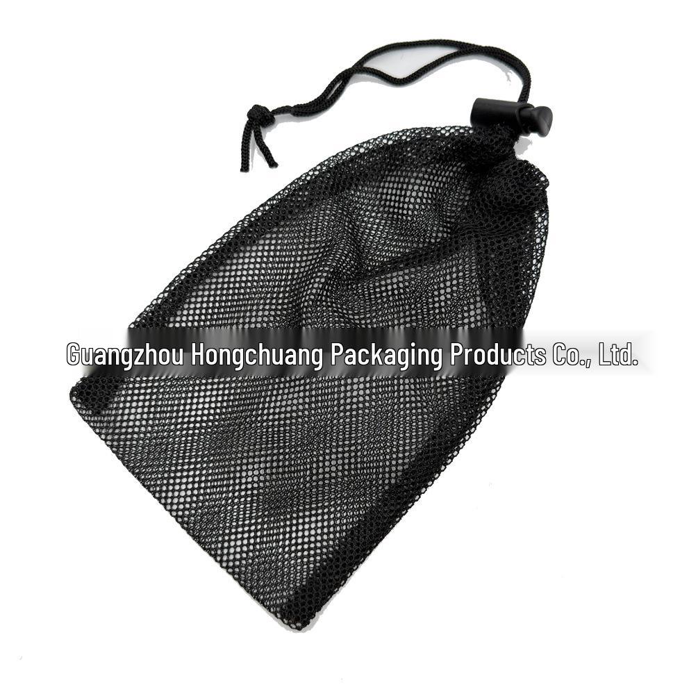 Schrumpfbarer Verdickter Polyester Netzbeutel mit Kordelzug, Schwarzes Kleinloch-Filternetz