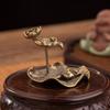 Solid Brass Lotus Frog Carp Backflow Incense Burner Censer Holder Ornaments Sandalwood Burner Reflux Incense Stick Holder