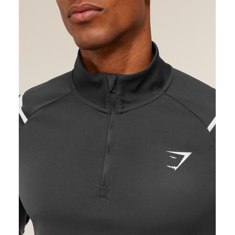 Gymshark Arrival Contrast 1 4 Zip Gs Onyx Grey Gs Black A5b2b Gb78