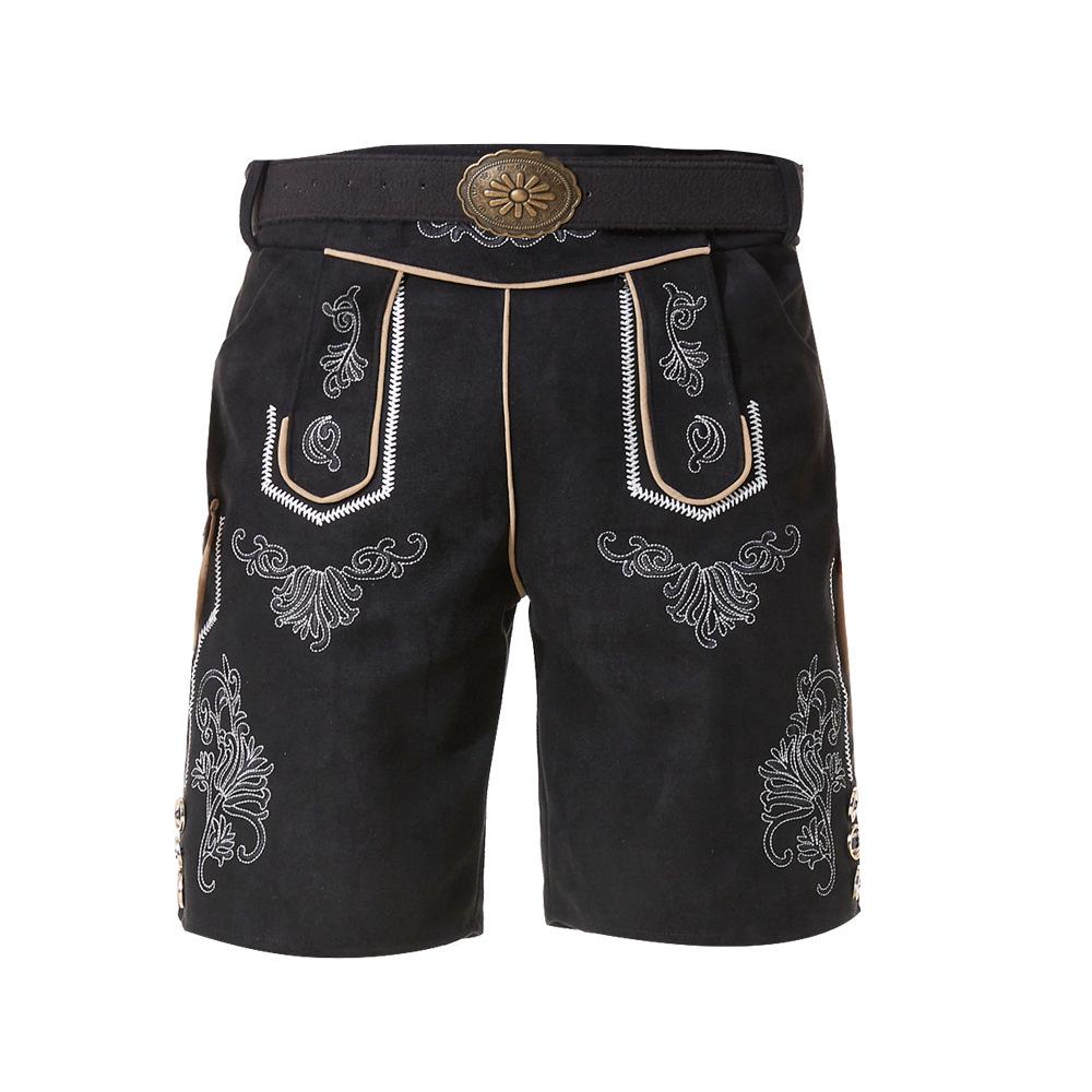 German Oktoberfest Men s Ethnic Shorts with Belt - Traditional Festival Party Wear Extra Large чёрный