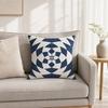 Geometric Pillow Cover, Washed Linen Look Throw Pillow Case with Hidden Zipper, Minimalist Cushion Cover for Sofa, Bed, Office, Cozy Home Decor