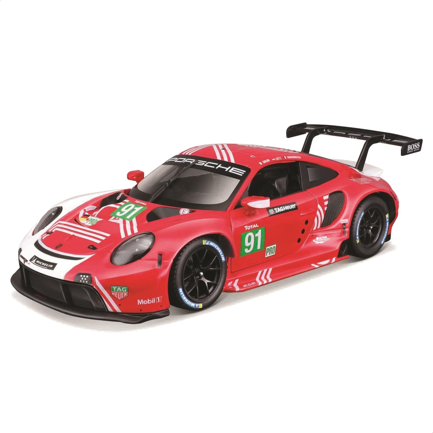 

Bburago Scale Porsche 911 RSR LM 2020 Le Mans Race Diecast Model Car 1/24 (#91) White/Red 18-28016