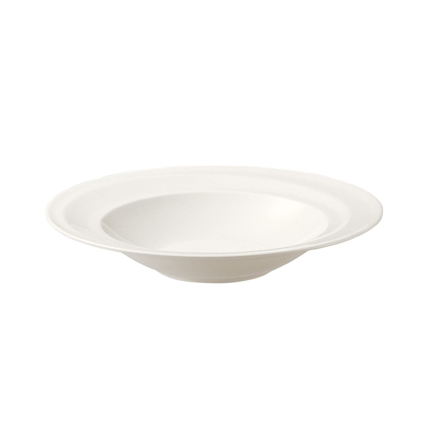 

Noritake Deep Plate, 23cm, 585cc, Water Ripple Pattern, Microwave and Dishwasher Safe, White Bone China, 1 Plate, 4519L/50978A